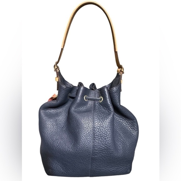 COACH Legacy Drawstring Handbag in Soft Pebbled Leather Midnight/Brass # 25306 - Picture 2 of 16